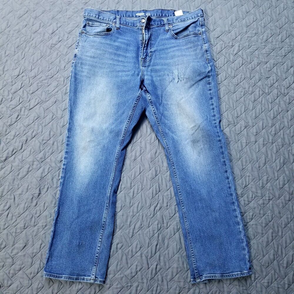 Old NAVY Jeans Mens 38X30 Blue Straight Built In Flex Dark Wash American Denim‎